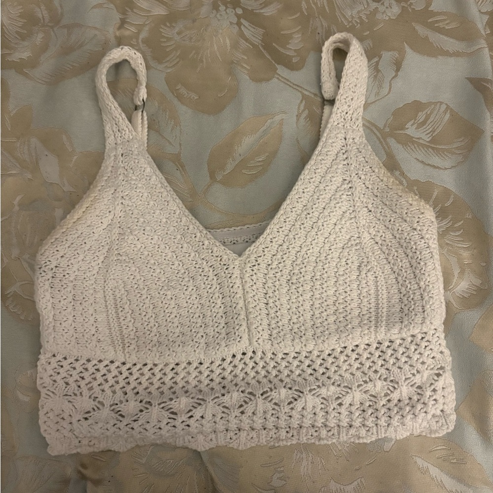 Hollister Ivory Crochet Top